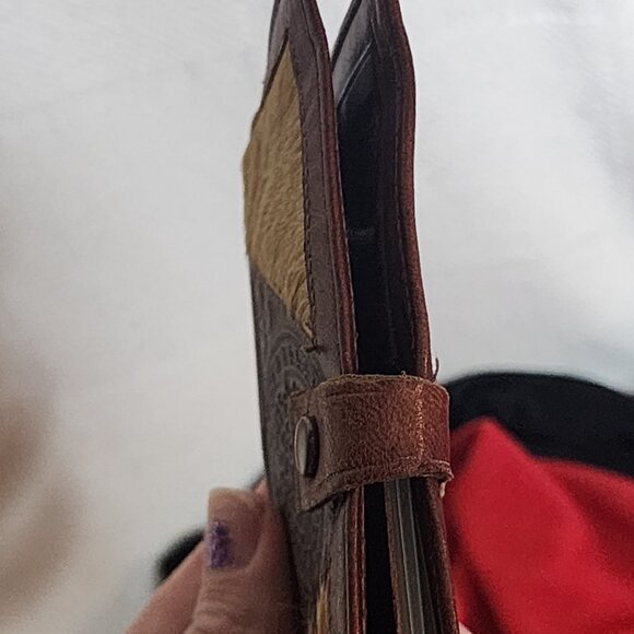 Genuine Handmade Hair-on-Hide Leather Hand Tooled from Mexico Picture Wallet - Picture 15 of 16